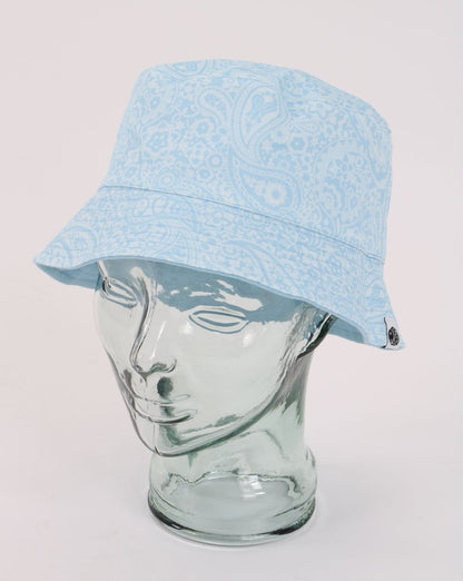 Pretty Green Tonal Paisley Bucket Hat Hellblau