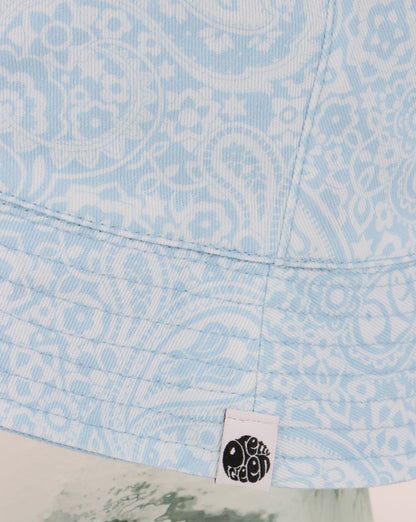 Pretty Green Tonal Paisley Bucket Hat Hellblau