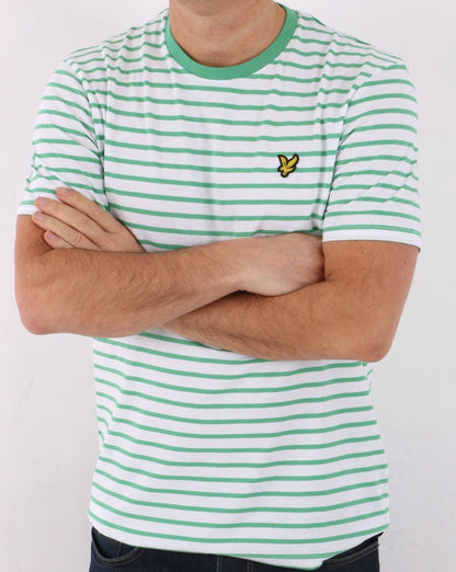 Lyle &amp; Scott T-Shirt mit bretonischen Streifen in Grün