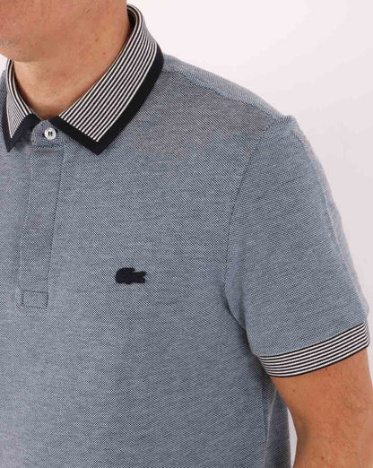 Lacoste Gemustertes Poloshirt Blau/Weiß