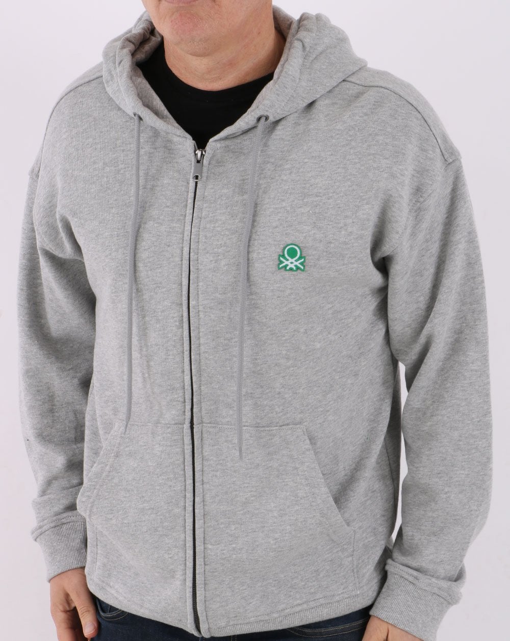 Benetton Full Zip Hoodie in Grey