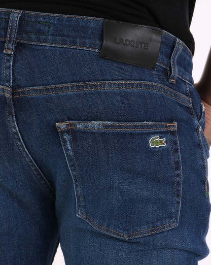 Lacoste – Slim-Fit-Jeans in verwaschenem Dunkelblau (Medium)