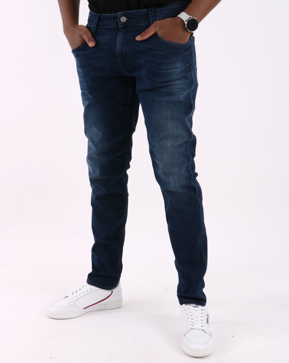 Replay – Anbass – Slim Fit Jeans in Dunkelblau