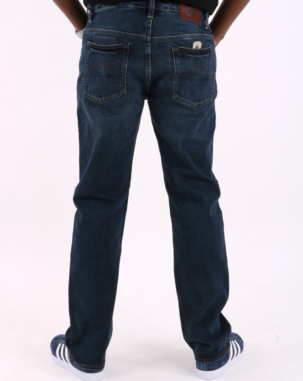 Pretty Green Regular Straight Fit Jeans 6Mth Mid Wash