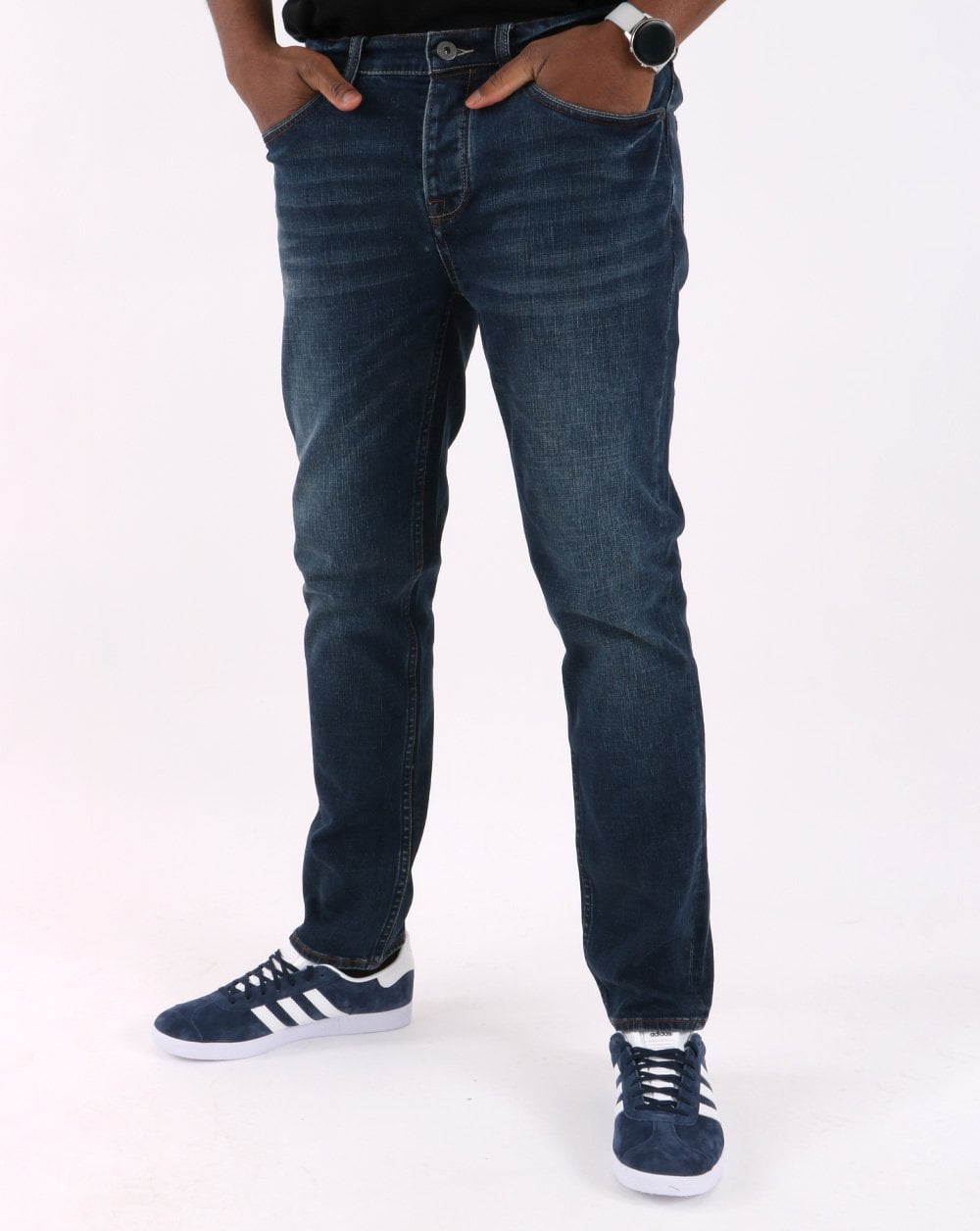 Pretty Green – Regular Taper Jeans, 6 Monate, mittlere Waschung