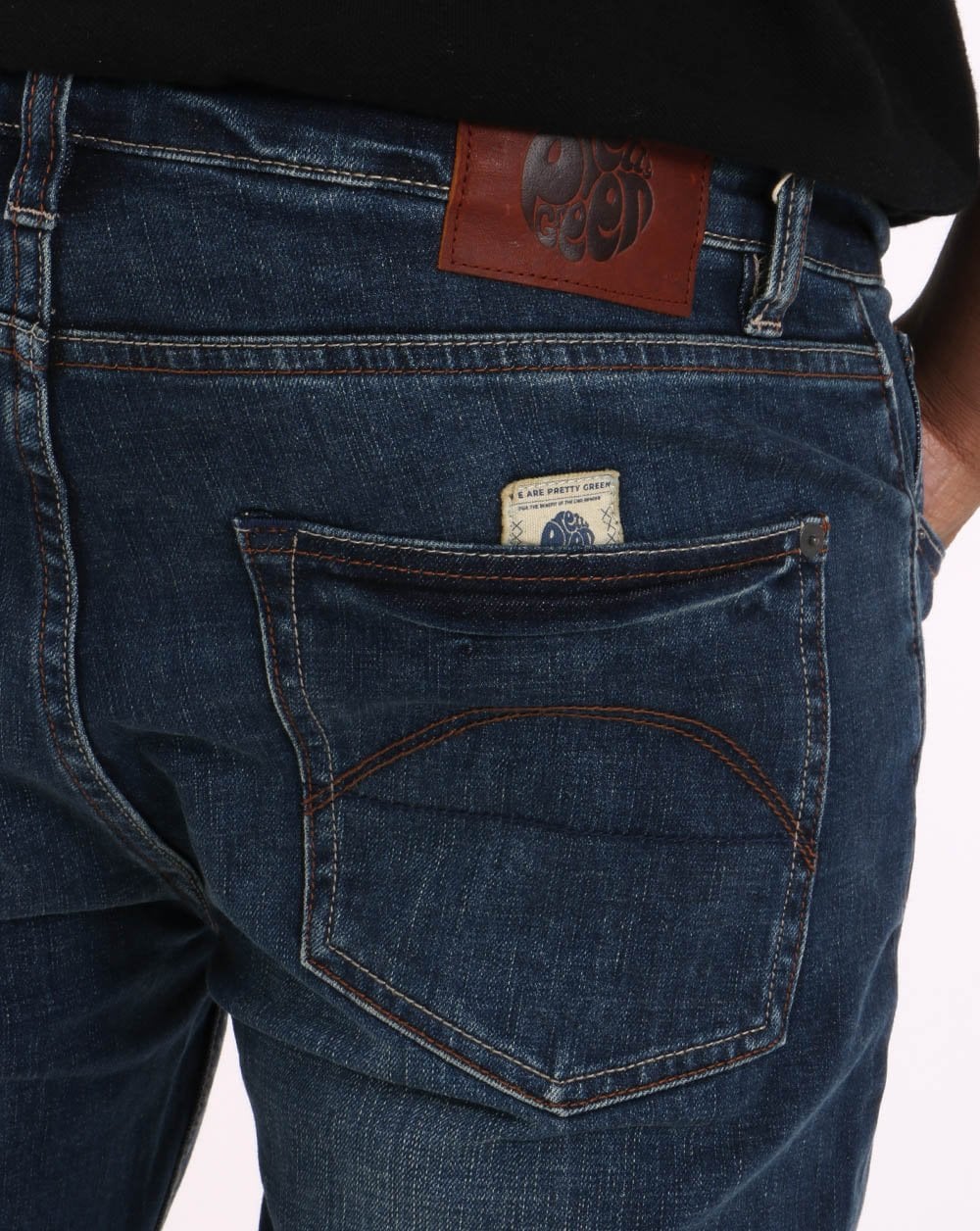 Pretty Green – Regular Taper Jeans, 6 Monate, mittlere Waschung