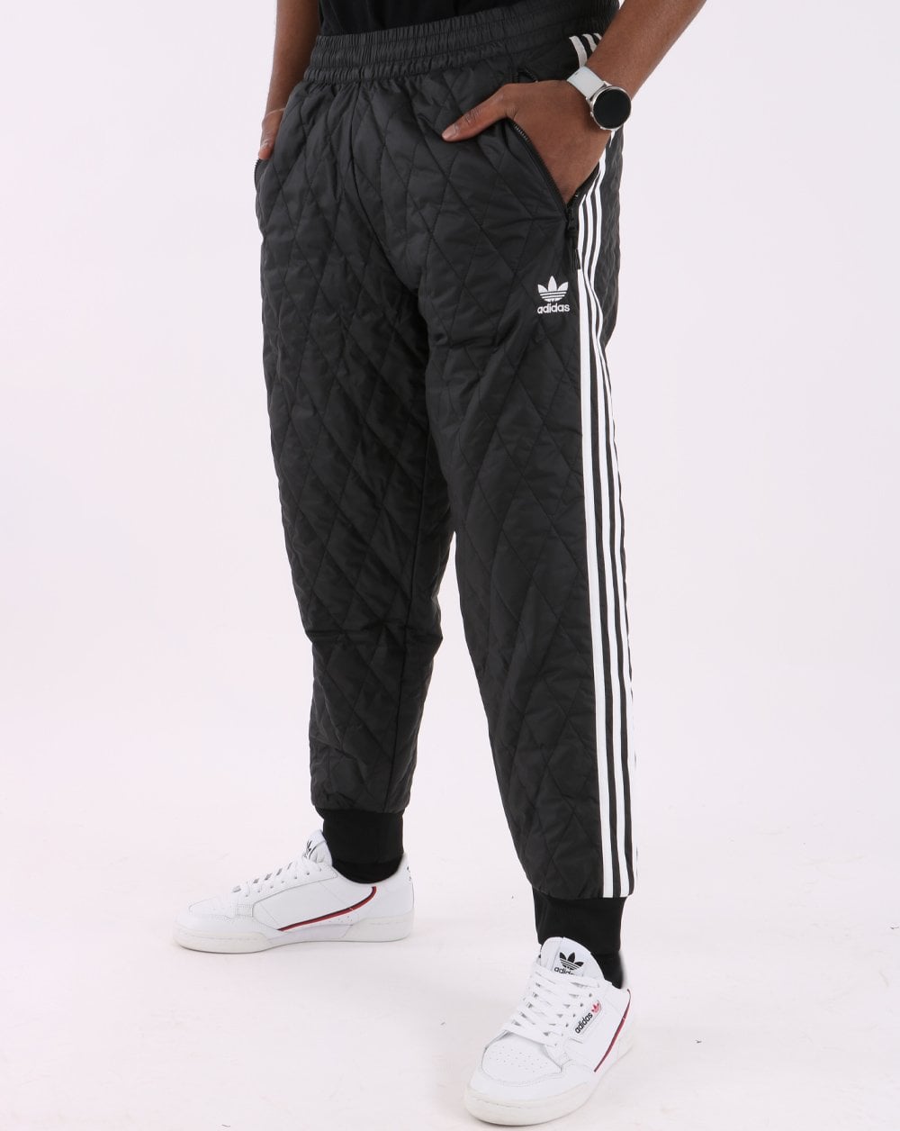 Adidas Originals – Gesteppte SST-Trainingshose in Schwarz