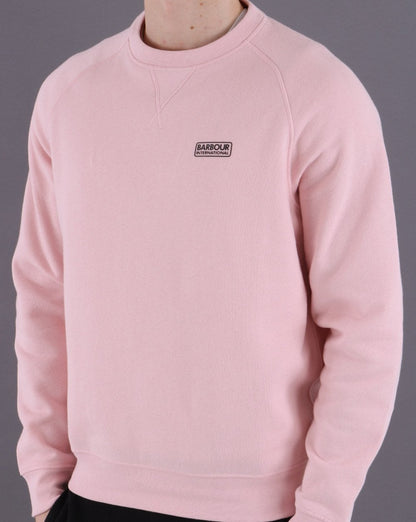 Barbour International Essential Crew Sweatshirt Pink Cinder