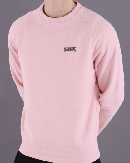 Barbour International Essential Crew Sweatshirt Pink Cinder