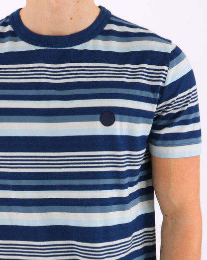 Pretty Green – T-Shirt mit Indigo-Streifen, mehrfarbig