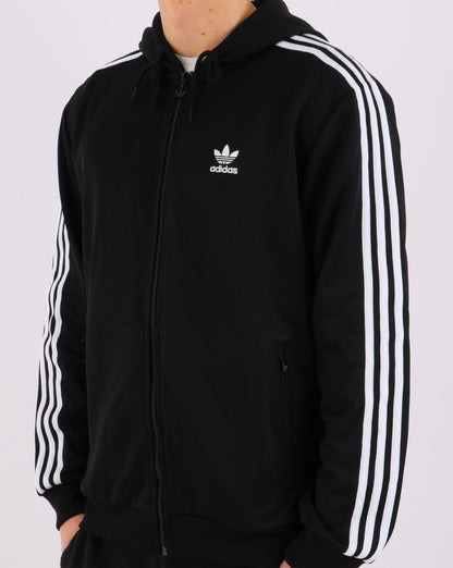 Adidas Originals – Adicolor – Kapuzenjacke mit durchgehendem Reißverschluss in Schwarz