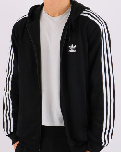 Adidas Originals – Adicolor – Kapuzenjacke mit durchgehendem Reißverschluss in Schwarz