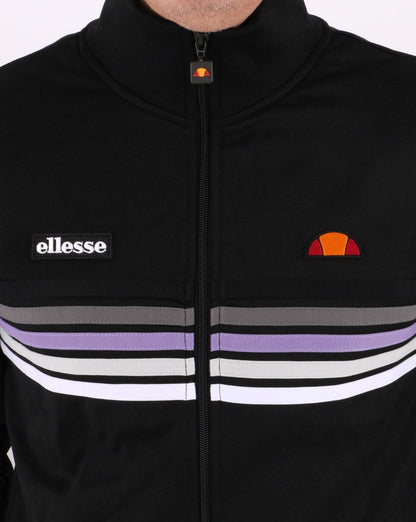 Ellesse – 5-Streifen-Trainingsoberteil, Schwarz/Flieder