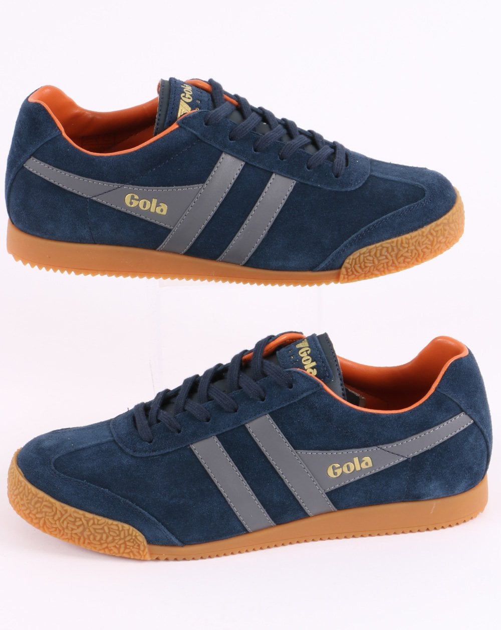 Gola Harrier Suede Trainer Navy/Grey/Moody Orange