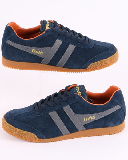 Gola Harrier Wildleder-Sneaker Marineblau/Grau/Moody Orange