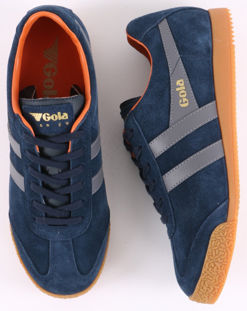 Gola Harrier Wildleder-Sneaker Marineblau/Grau/Moody Orange