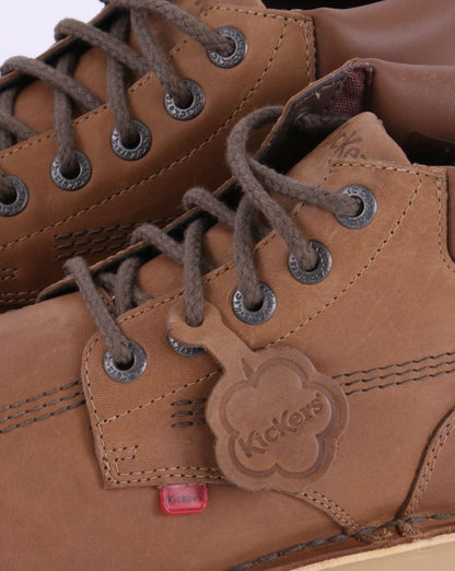 Kickers Kick Hi Roll Lederstiefel, Hellbraun