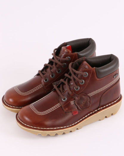 Kickers Kick Hi Roll Lederstiefel Dunkelbraun