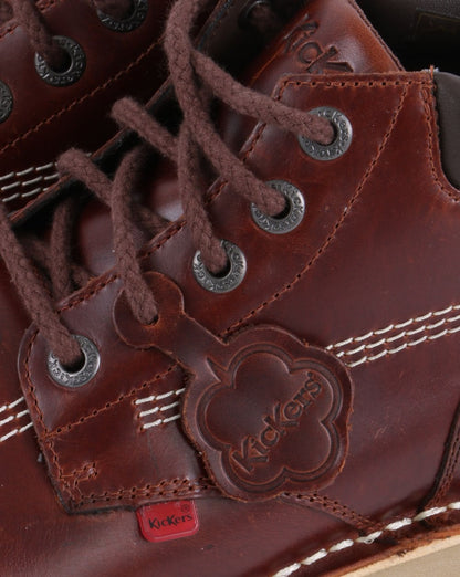 Kickers Kick Hi Roll Lederstiefel Dunkelbraun