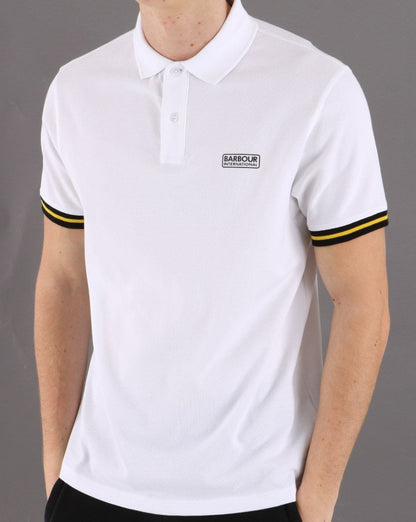 Barbour International Legacy Poloshirt mit Streifen in Weiß