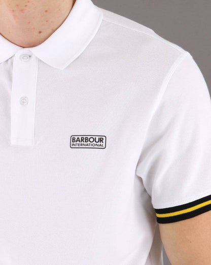 Barbour International Legacy Poloshirt mit Streifen in Weiß