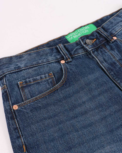 Benetton Jeansshorts Mittelblau