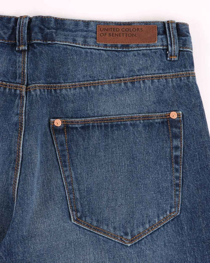 Benetton Jeansshorts Mittelblau