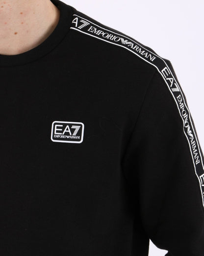 Emporio Armani – EA7 – Schwarzes Sweatshirt mit Logo-Tape