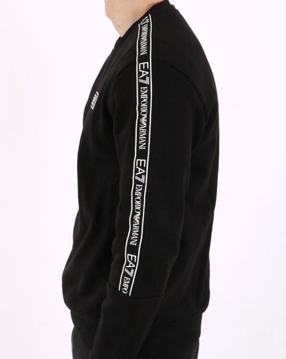 Emporio Armani – EA7 – Schwarzes Sweatshirt mit Logo-Tape