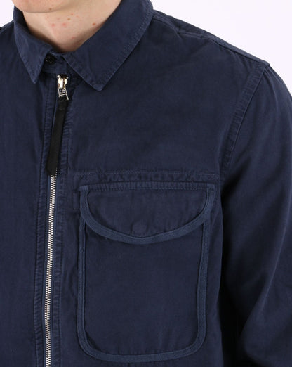 MA.STRUM Garment Dyed Zip Overshirt Tintenblau