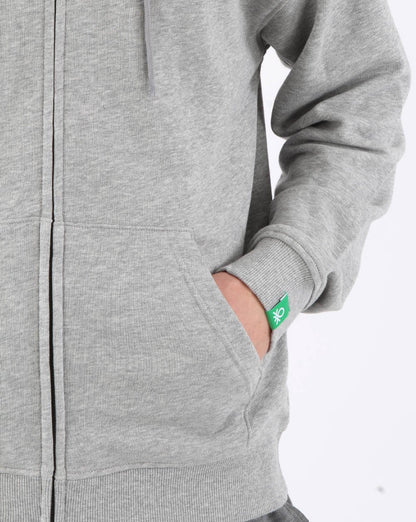 Benetton Kapuzenjacke mit durchgehendem Reißverschluss in Grau
