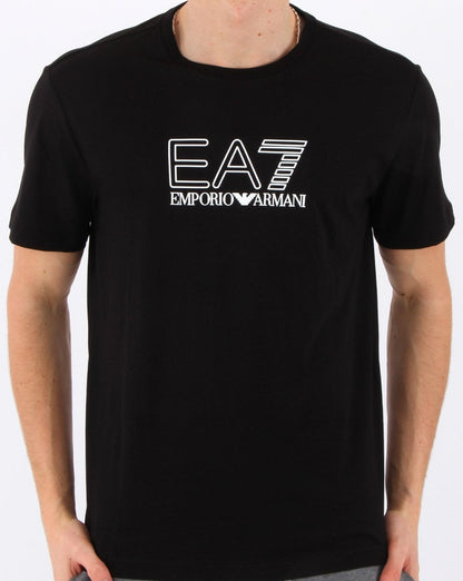 Emporio Armani EA7 Fundamental Sportliches T-Shirt Schwarz