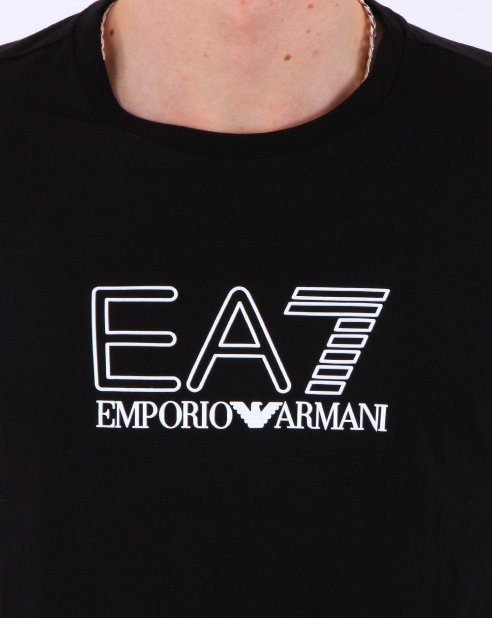 Emporio Armani EA7 Fundamental Sportliches T-Shirt Schwarz