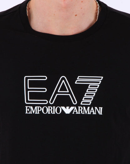 Emporio Armani EA7 Fundamental Sportliches T-Shirt Schwarz