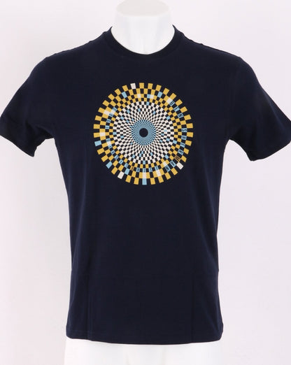 Ben Sherman – Ska Check Target – T-Shirt in Marineblau