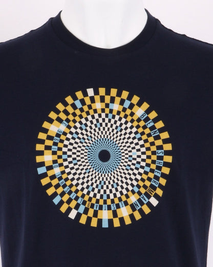 Ben Sherman – Ska Check Target – T-Shirt in Marineblau