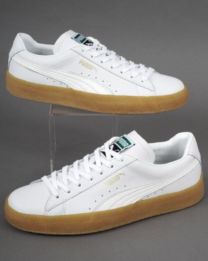 Puma – Wildleder-Crêpe-Sneaker aus weißem Leder