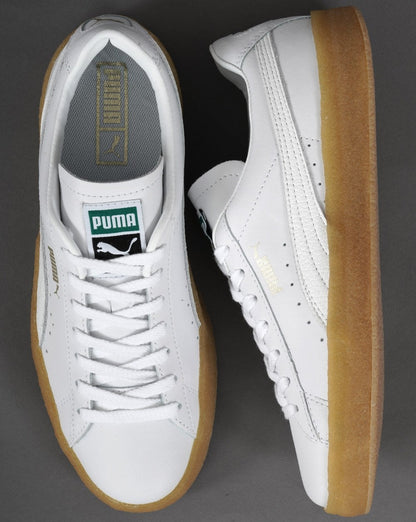 Puma – Wildleder-Crêpe-Sneaker aus weißem Leder