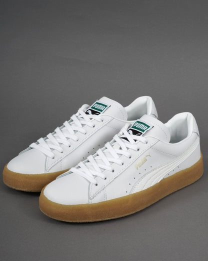Puma – Wildleder-Crêpe-Sneaker aus weißem Leder