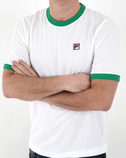 Fila Vintage Ringer T-Shirt Weiß/Grün