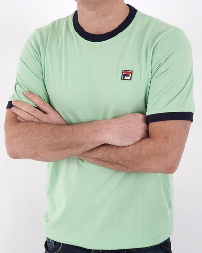 Fila Vintage Ringer T-Shirt Grün/Marineblau
