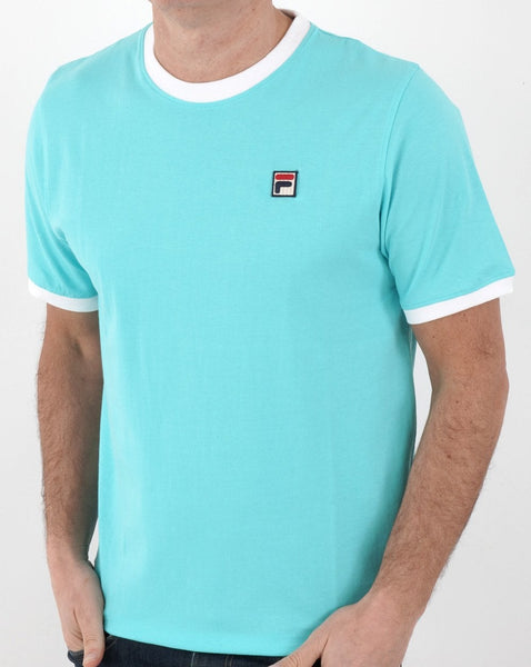 Fila Vintage Ringer T Shirt Blue Radiance/White