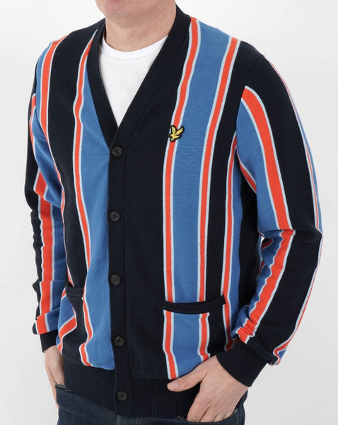 Lyle & Scott Stripe Cardigan Red/Blue