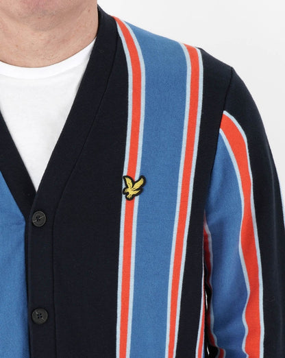 Lyle &amp; Scott Gestreifte Strickjacke Rot/Blau