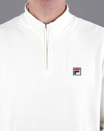Fila Vintage Raffy 1/4 Zip Sweatshirt Off White