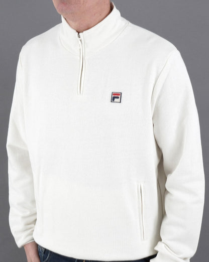 Fila Vintage Raffy 1/4 Zip Sweatshirt Off White
