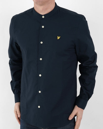Lyle &amp; Scott Hemd mit Grandad-Kragen, Marineblau