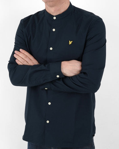 Lyle &amp; Scott Hemd mit Grandad-Kragen, Marineblau