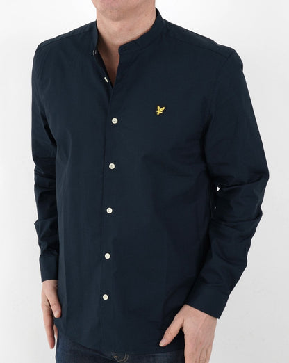 Lyle &amp; Scott Hemd mit Grandad-Kragen, Marineblau