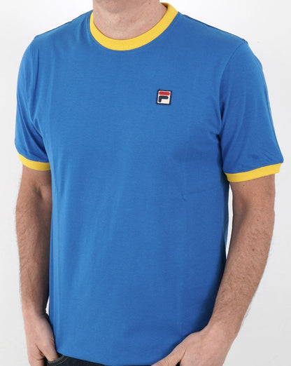 Fila Vintage Ringer T-Shirt Blau/Gelb
